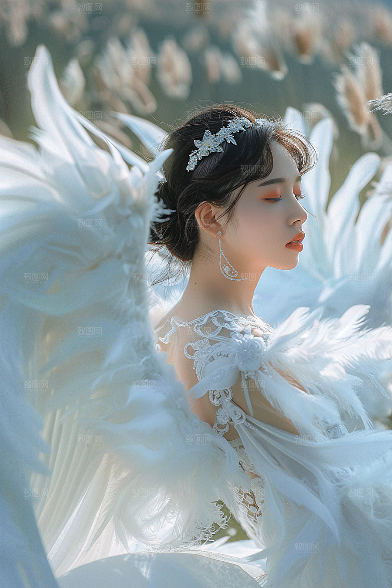 天使女神写真肖像摄影图