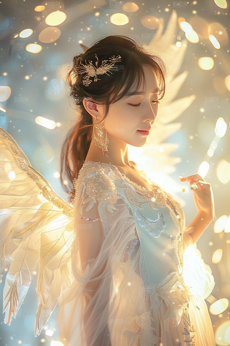 天使女神纯洁梦幻摄影图
