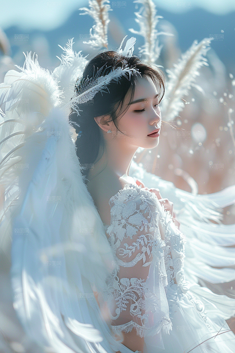 天使女神人物写真摄影图