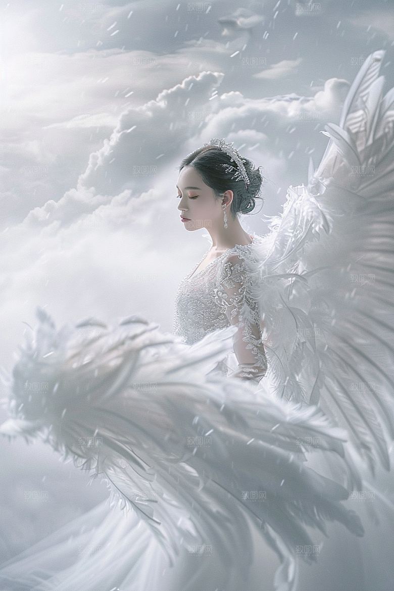 天使女神仙女肖像摄影图