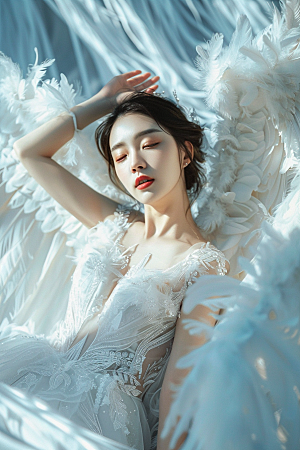天使女神清新美女摄影图