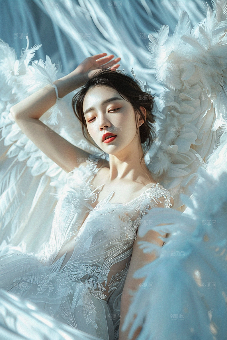 天使女神清新美女摄影图