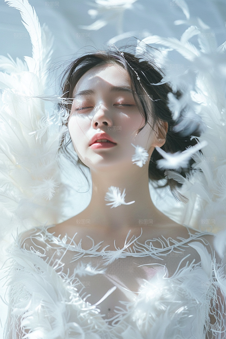 天使女神肖像人物摄影图