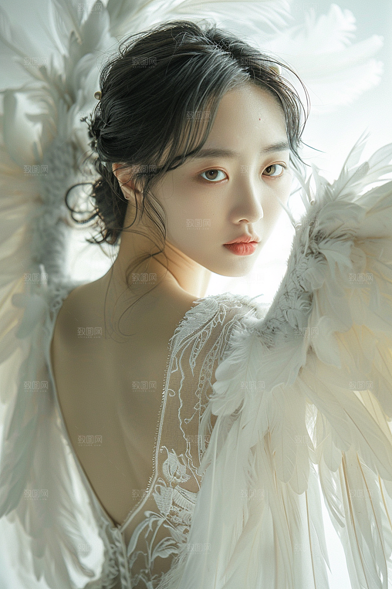 天使女神人物写真摄影图