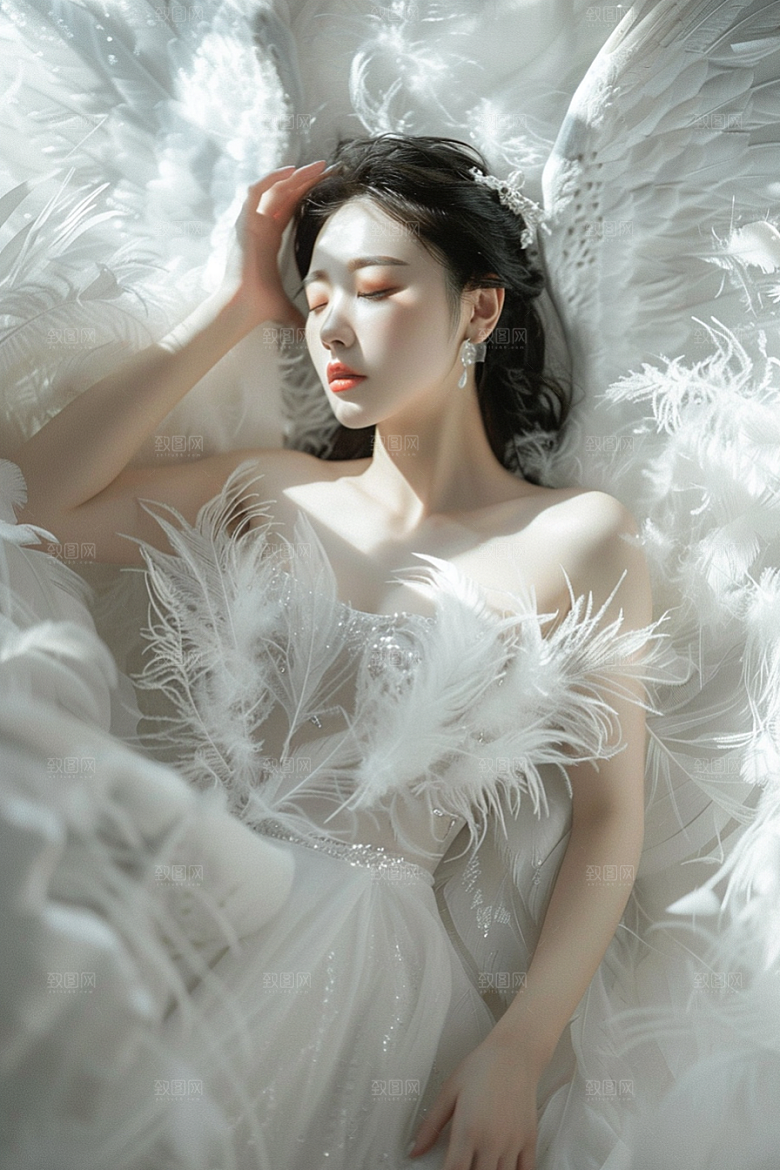 天使女神人物美女摄影图