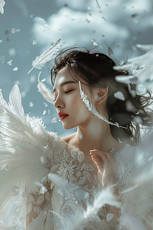 天使女神美女高清摄影图