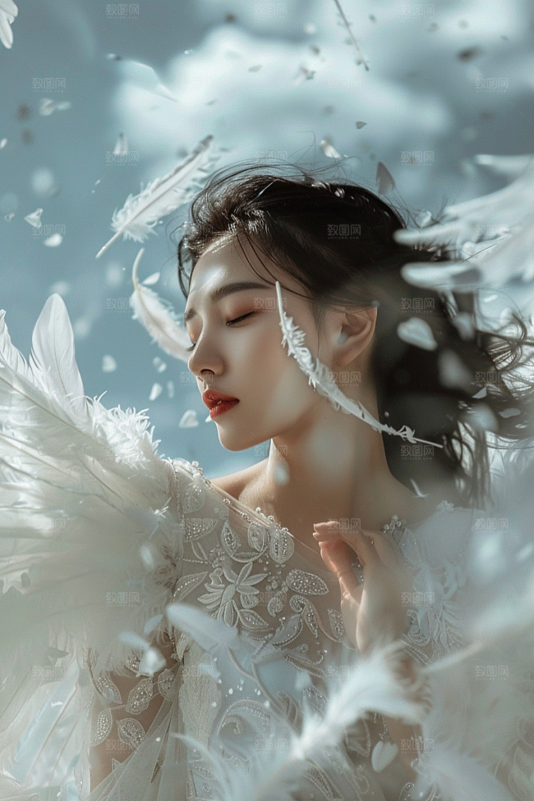 天使女神美女高清摄影图