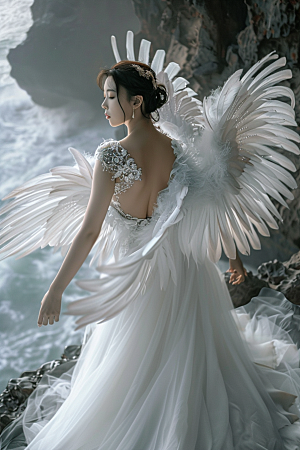 天使女神白色高清摄影图