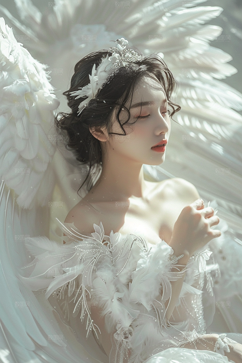 天使女神纯洁肖像摄影图