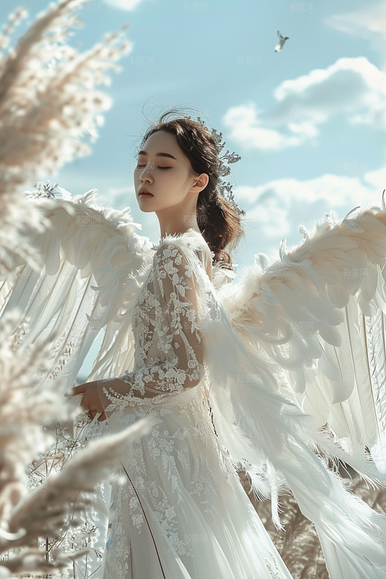 天使女神人物美女摄影图