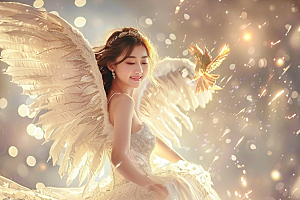 天使女神梦幻纯洁摄影图