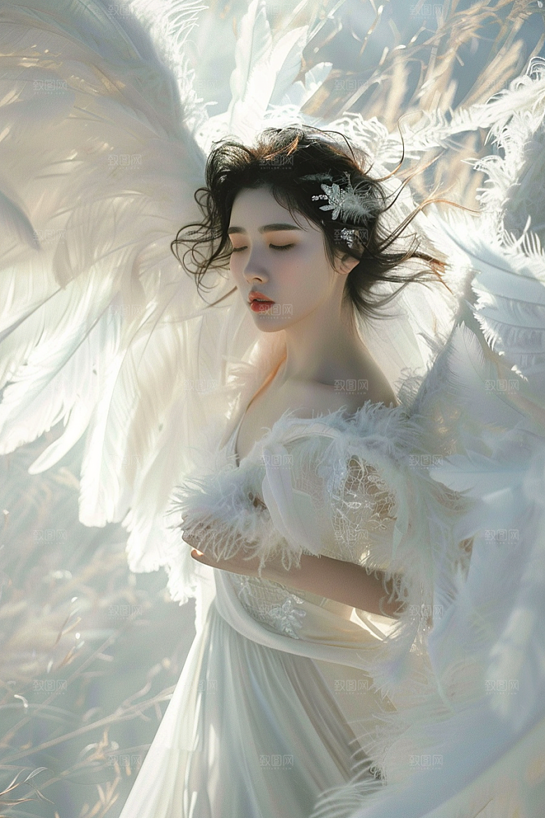 天使女神人物清新摄影图