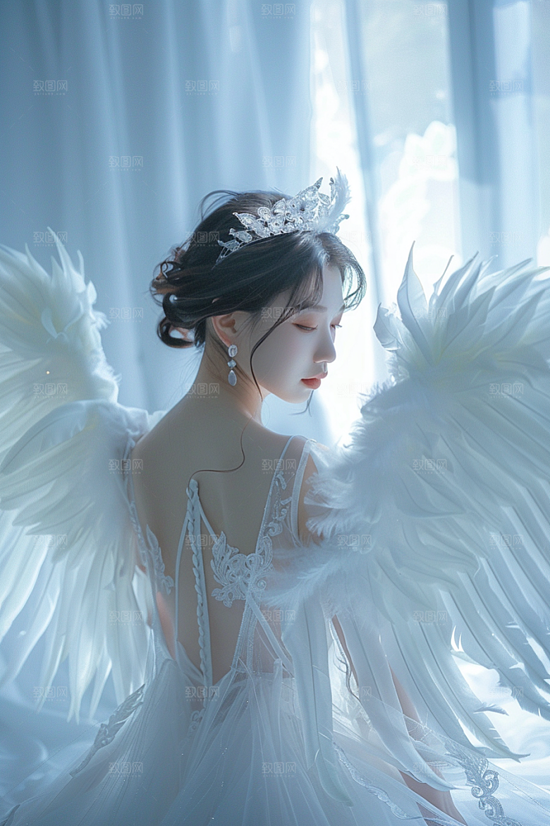 天使女神清新写真摄影图