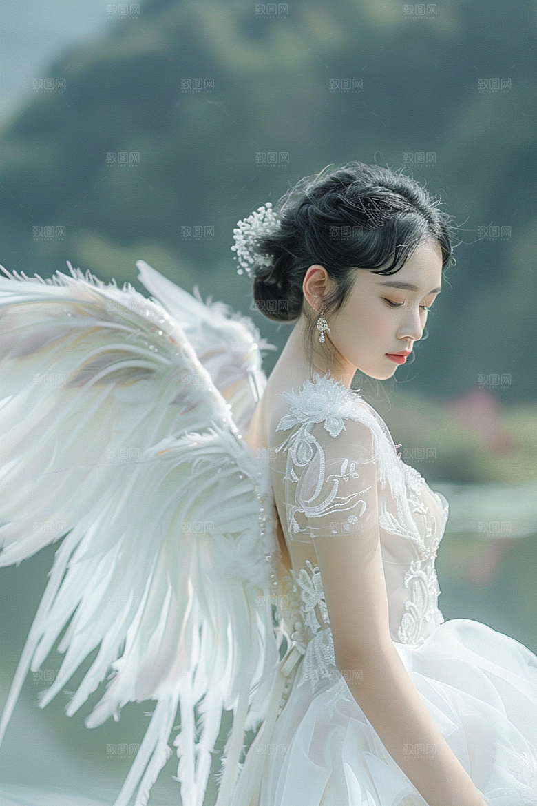 天使女神清新纯洁摄影图