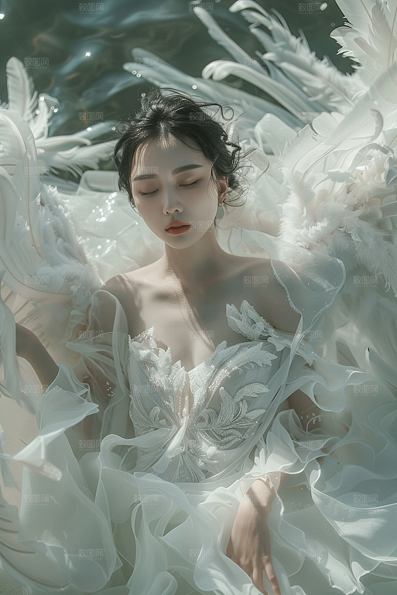 天使女神肖像美女摄影图