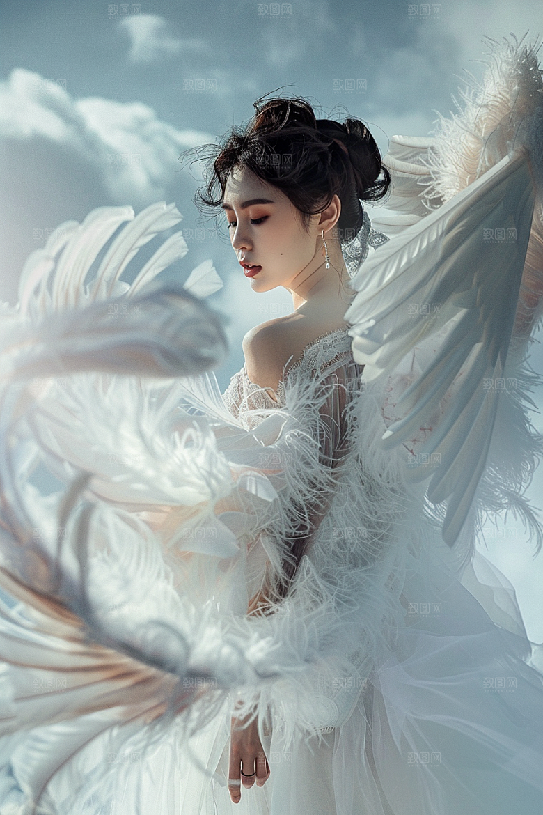 天使女神美女高清摄影图