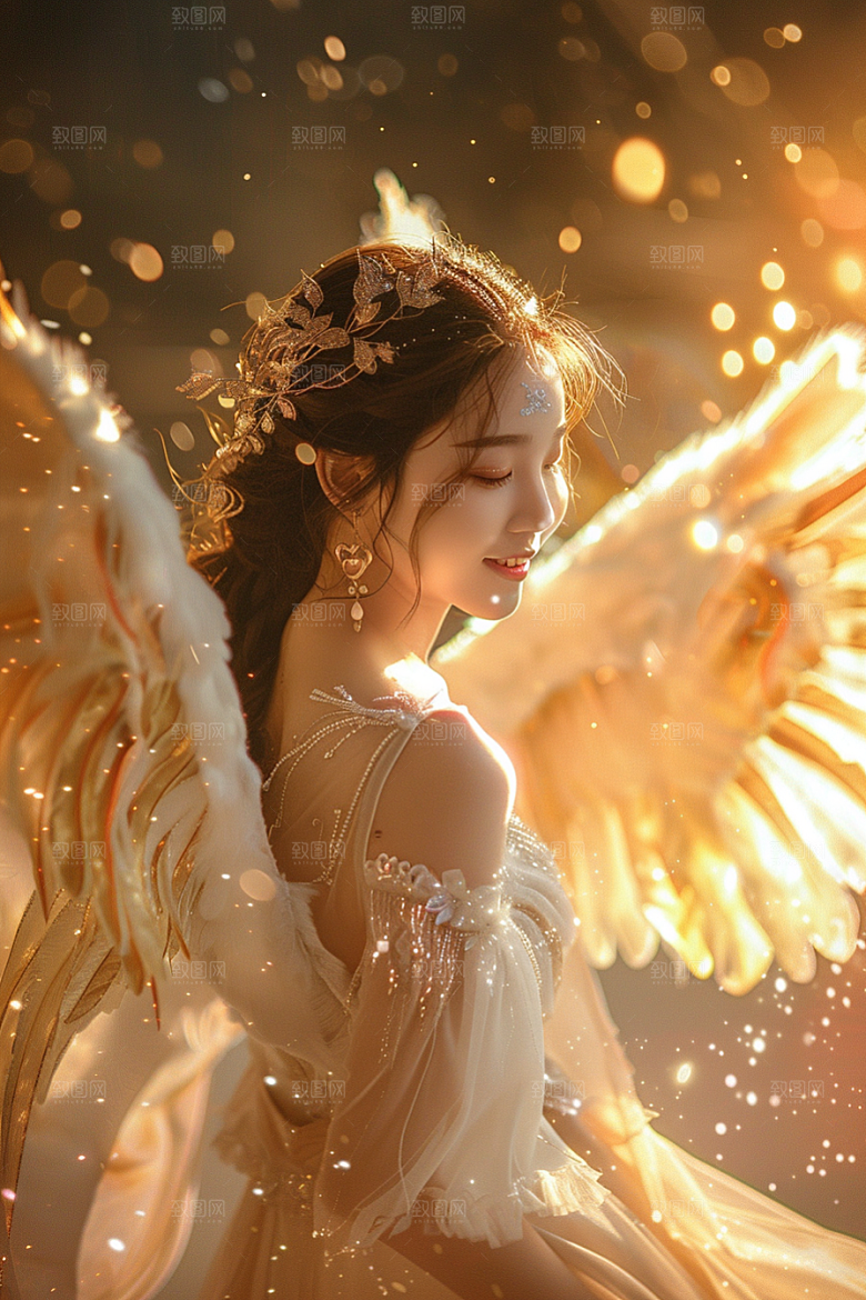 天使女神美女纯洁摄影图