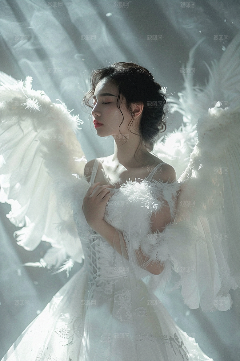 天使女神纯洁肖像摄影图