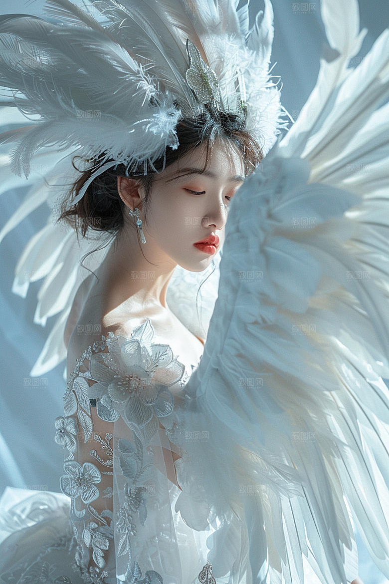 天使女神肖像唯美摄影图