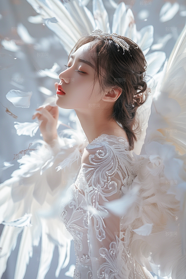 天使女神清新纯洁摄影图