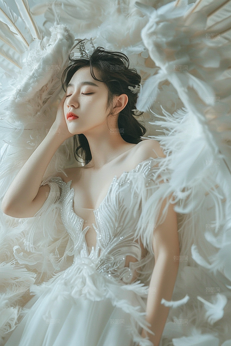天使女神肖像唯美摄影图