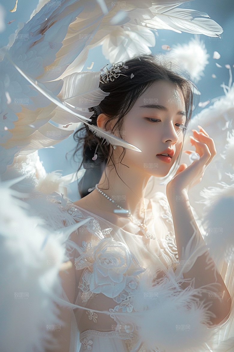 天使女神纯洁写真摄影图