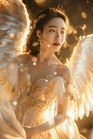 天使女神人物写真摄影图