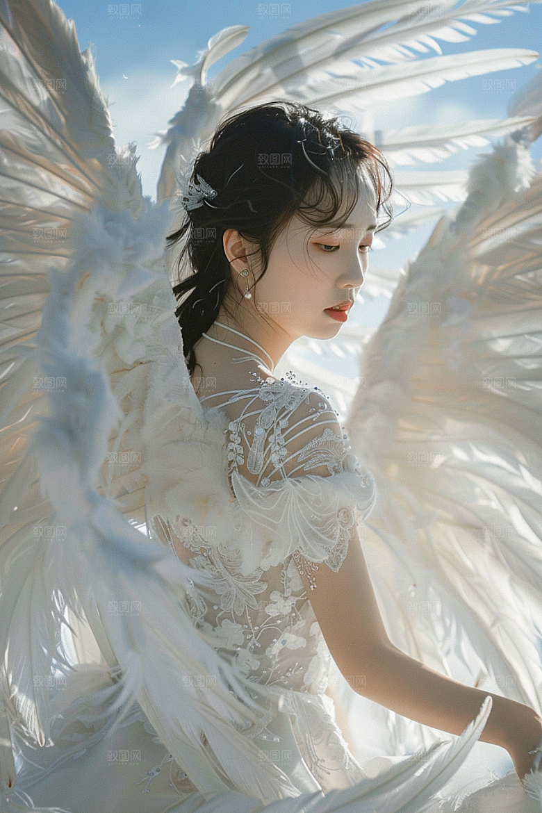 天使女神清新唯美摄影图