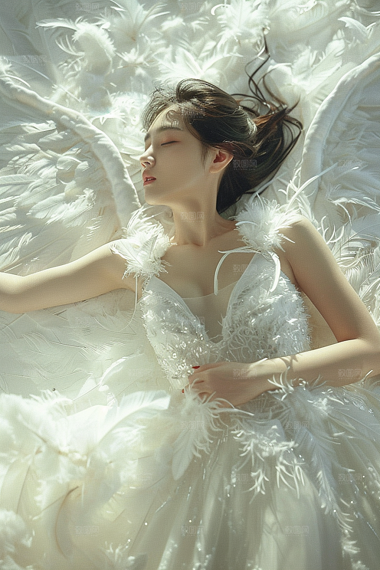天使女神唯美肖像摄影图