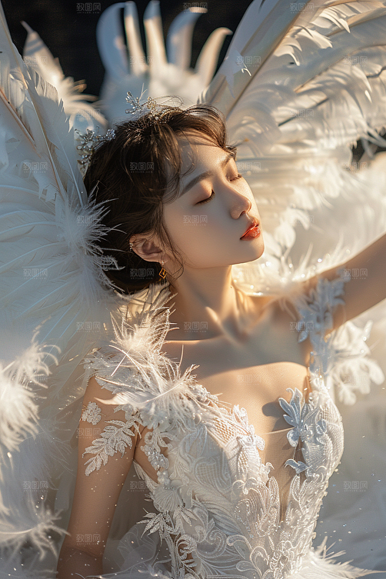 天使女神仙女白色摄影图