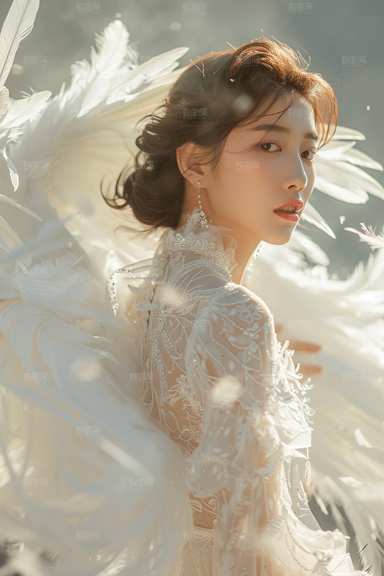 天使女神肖像梦幻摄影图