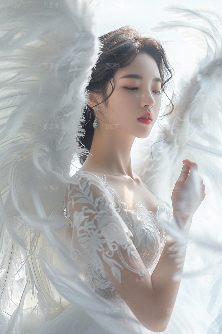 天使女神纯洁清新摄影图