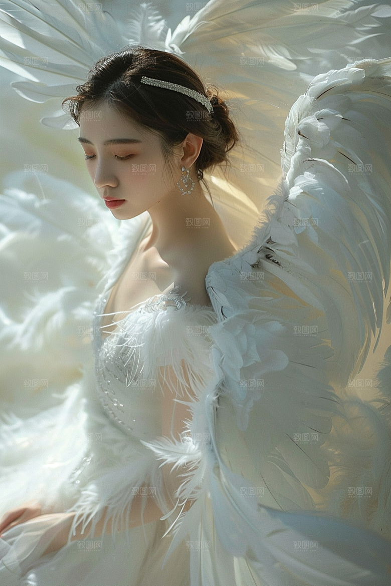 天使女神唯美肖像摄影图