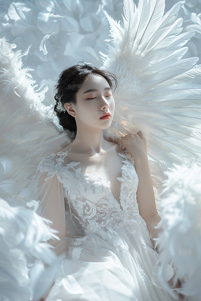 天使女神人物纯洁摄影图