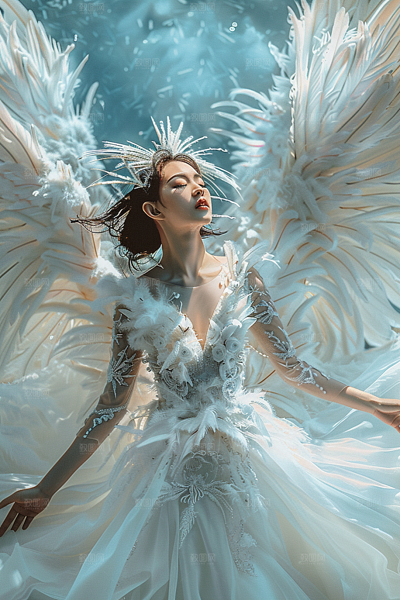 天使女神人物白色摄影图