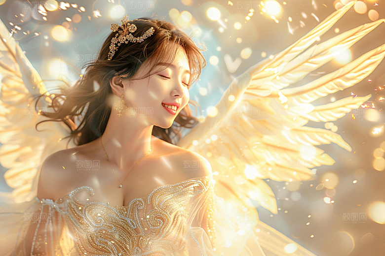 天使女神人物肖像摄影图