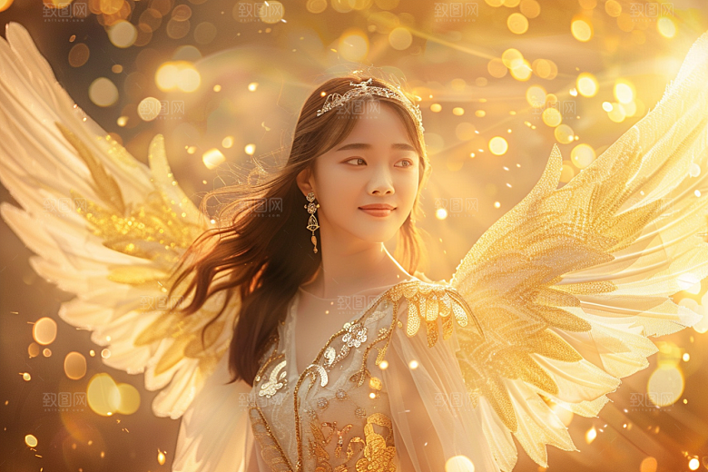 天使女神美女写真摄影图