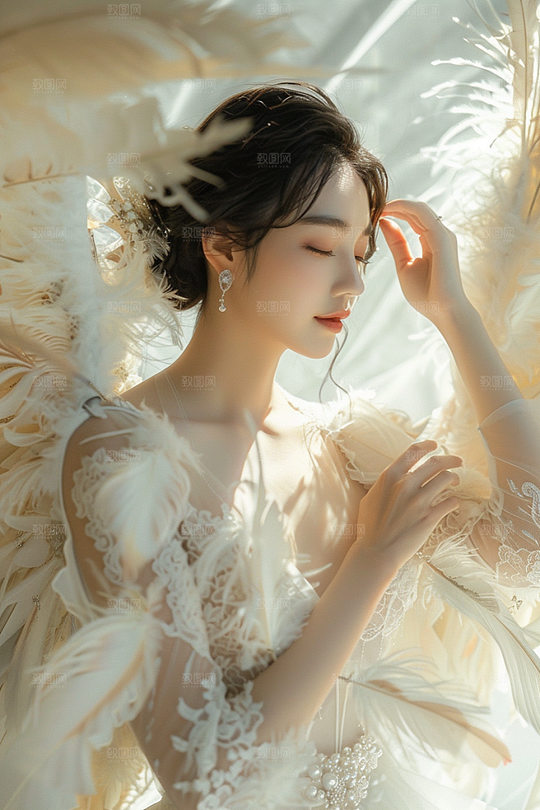 天使女神肖像美女摄影图
