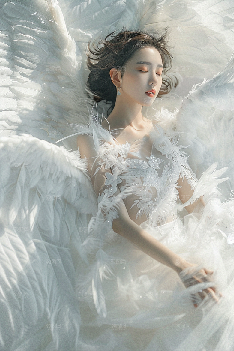天使女神美女肖像摄影图