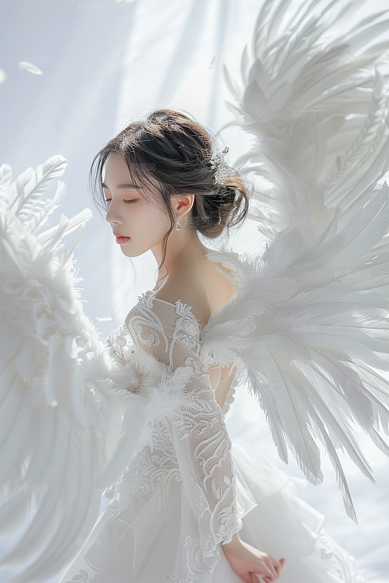 天使女神人物纯洁摄影图