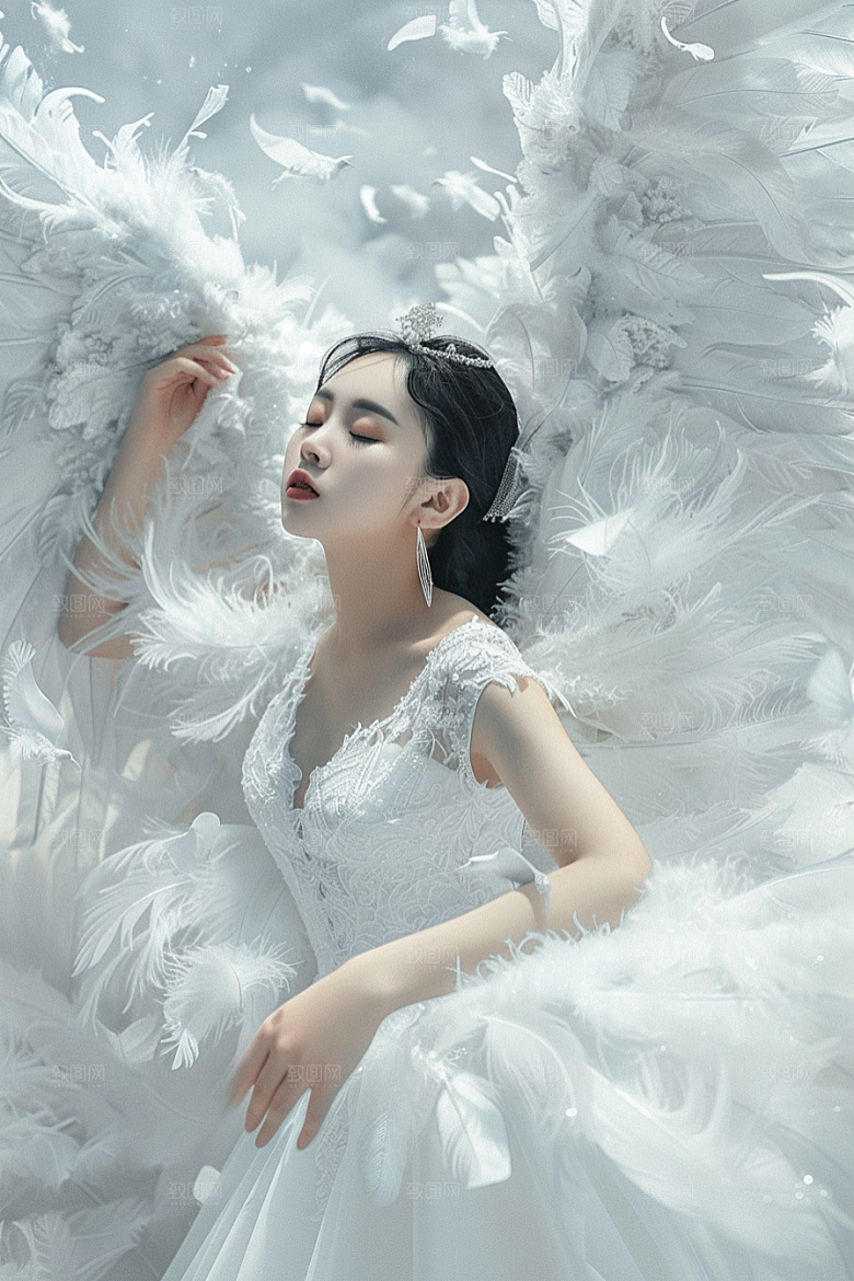 天使女神人物纯洁摄影图