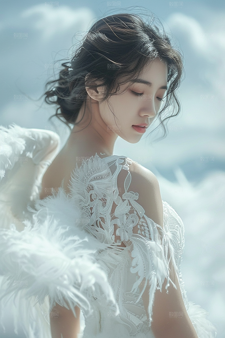 天使女神纯洁美女摄影图