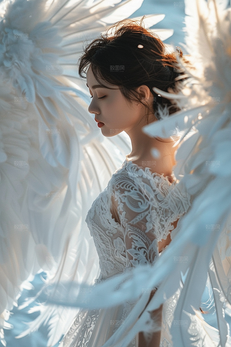 天使女神纯洁清新摄影图