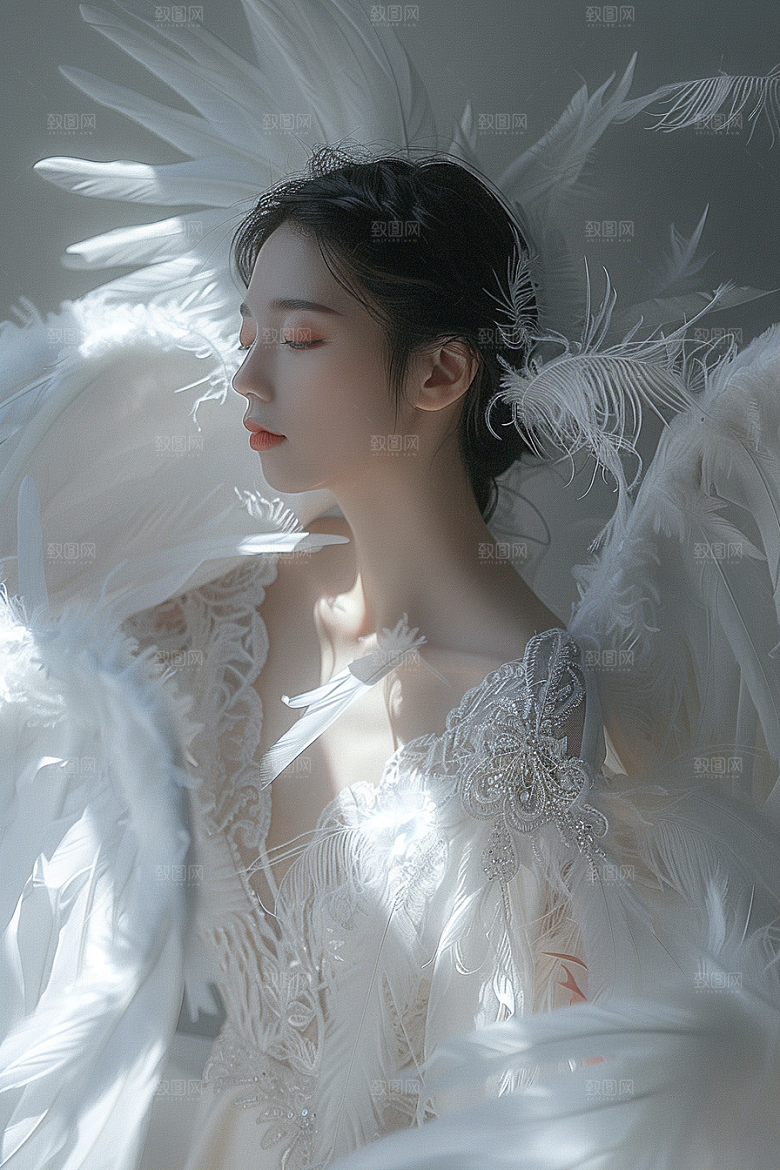 天使女神美女纯洁摄影图