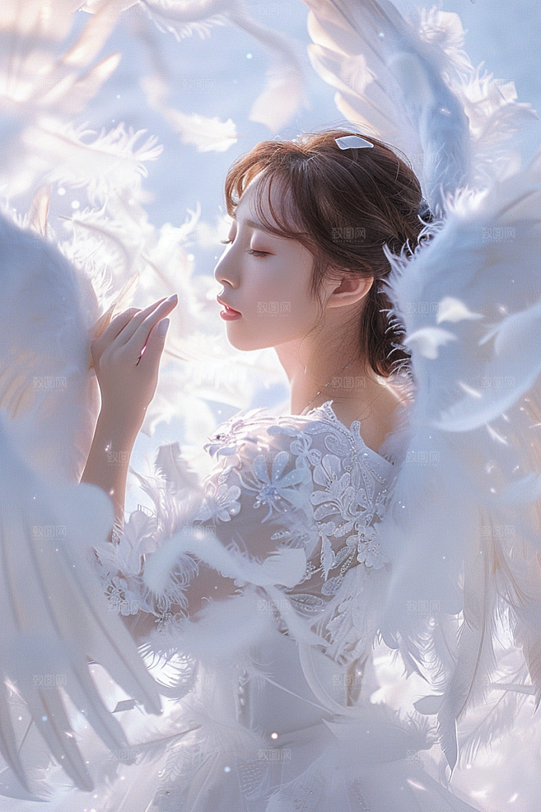 天使女神人物纯洁摄影图