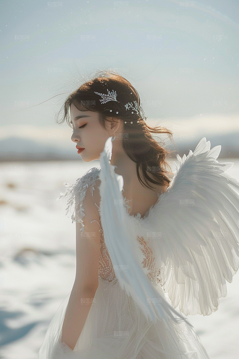 天使女神高清肖像摄影图