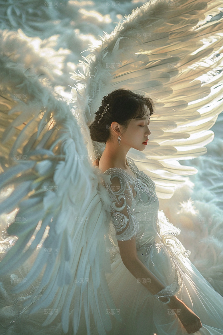 天使女神肖像美女摄影图