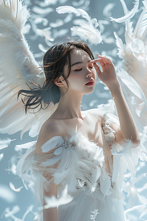 天使女神清新纯洁摄影图