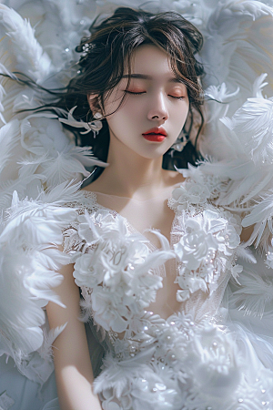 天使女神唯美肖像摄影图