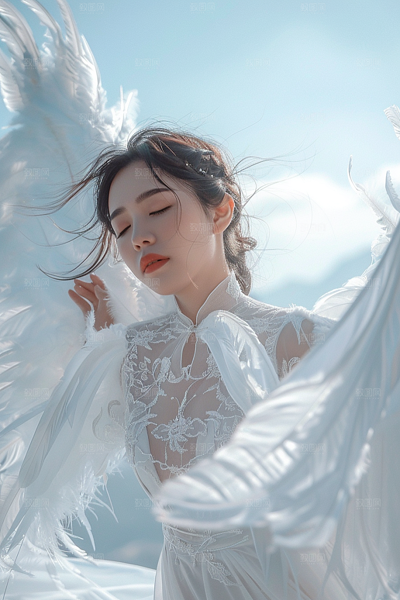 天使女神人物美女摄影图